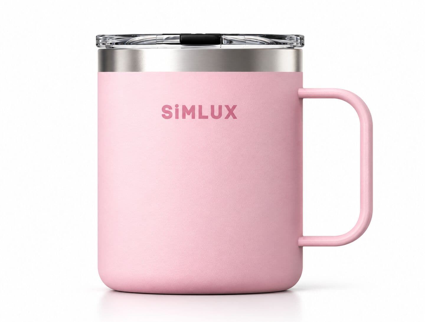 Pink SiMLUX Mug with its clear slide lid